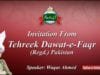 Invitation from Tehreek Dawat e Faqr