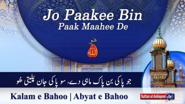 Jo Paakee Bin Paak Maahee De, So Paakee Jaan Paleetee Hoo