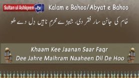 Khaam Kee Jaanan Saar Faqr Dee Jahre Maihram Naaheen Dil De Hoo