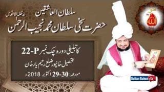 Sultan ul Ashiqeen Sultan Mohammad Najib ur Rehman ka Tableeghi Dora 22-P Khanpur 29-30 Oct. 2018